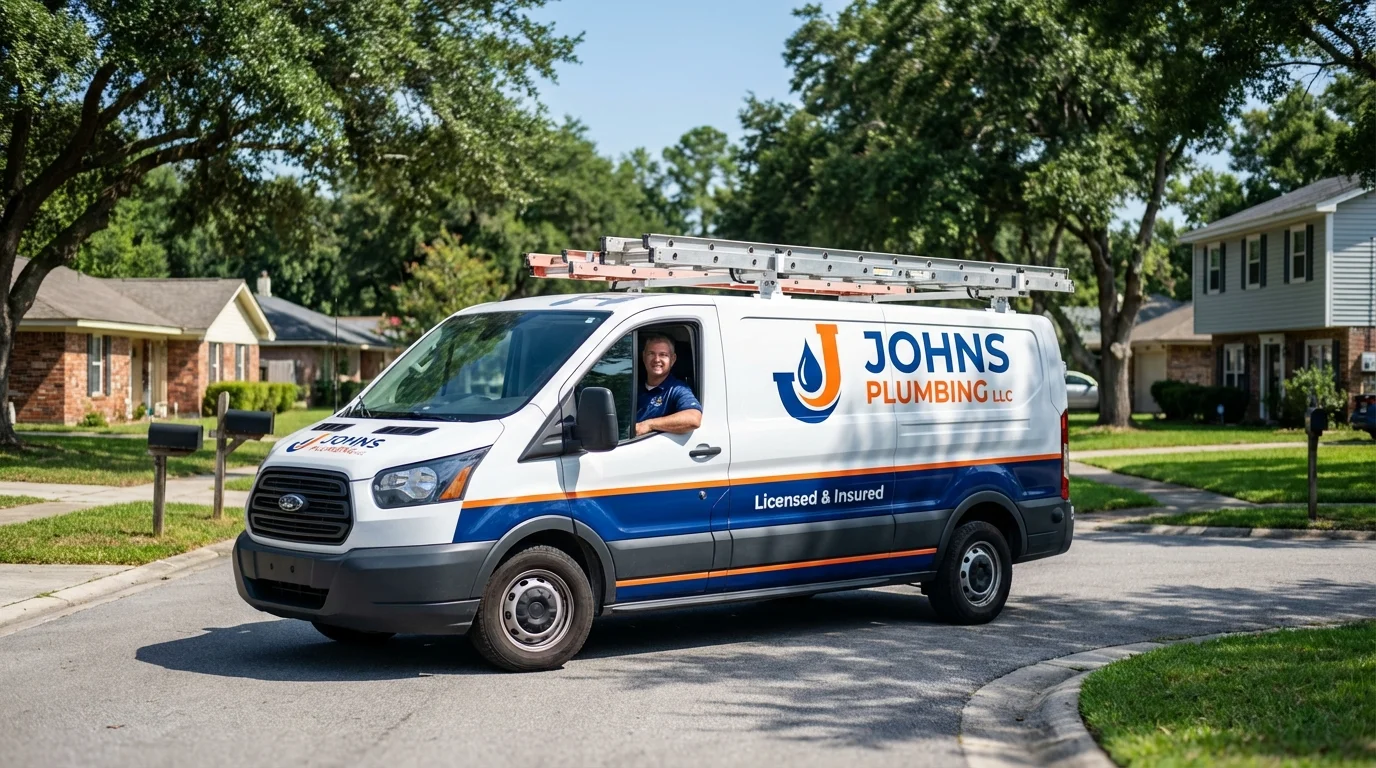 Johns Plumbing LLC service van in Allentown, PA